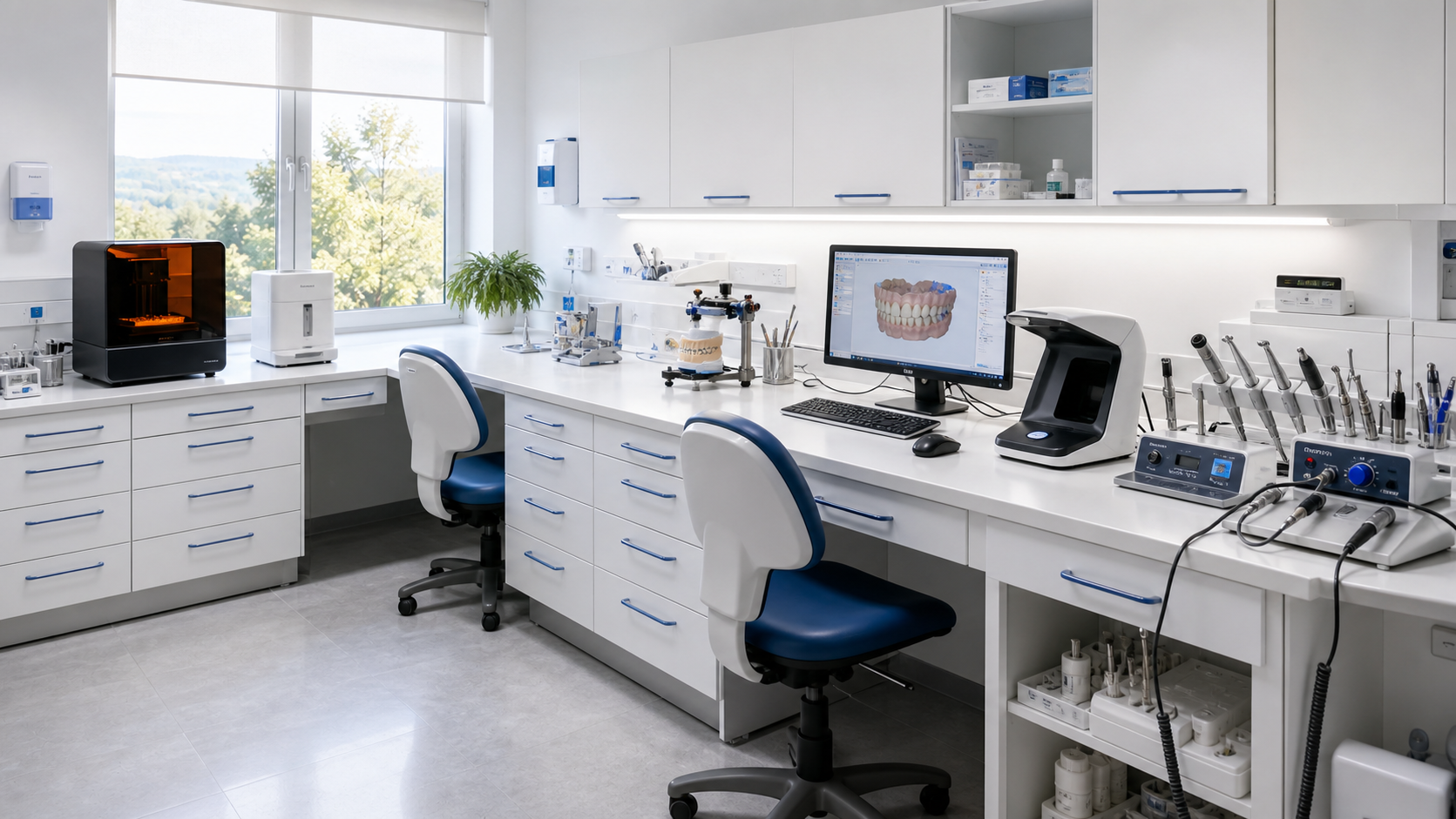 Laboratorio odontotecnico - illustrazione generata con IA